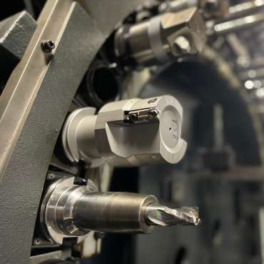 image of aluminum castings being CNC machined at the Watry Industries casting foundry